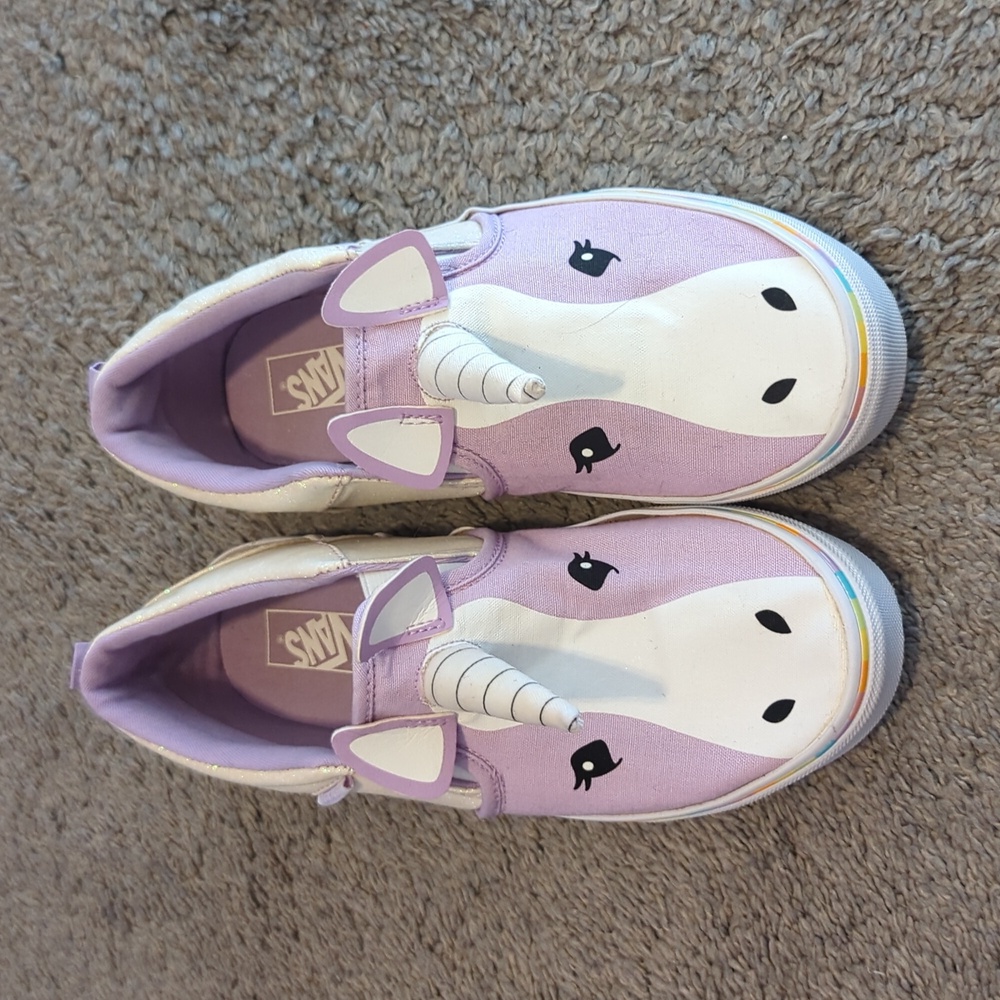 Vans Kids Unicorn Slip-On Sneakers - Lavender and White